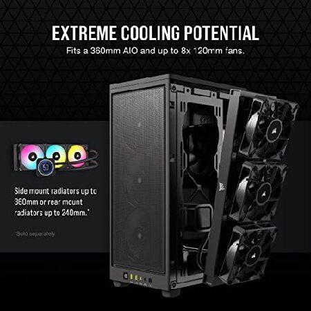 【最安値挑戦！】 Corsair 2000D Airflow ミニITX PCケース - スチールメッシュパネル - 3スロットGPUサポート - 冷却最適化 - モダンフロントパネルI/O - ブラック