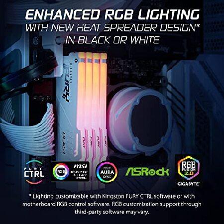 日本人気超絶の キングストン フューリービースト RGBホワイト 128GB (4x32GB) DDR5 XMP DIMM | オーバークロッキング | プラグアンドプレイ | Intel XMP 3.0 | 4個セット