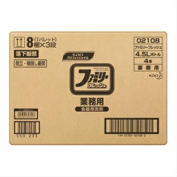 花王 ファミリーフレッシュ 4.5L 4本入 1ケース 業務用 洗剤 花王プロフェッショナル 食器用洗剤 詰め替え 液体洗剤 油汚れ Ｋａｏ_2