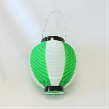 ポリ提灯中 緑／白 お祭り ちょうちん 飾り 屋台 業務用 イベント