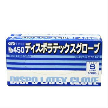 エブノ ディスポ ラテックス グローブ S M L 100枚入 食品衛生法対応