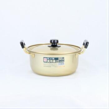 アカオ しゅう酸実用鍋 22cm 両手鍋 日本製 しゅう酸アルマイト