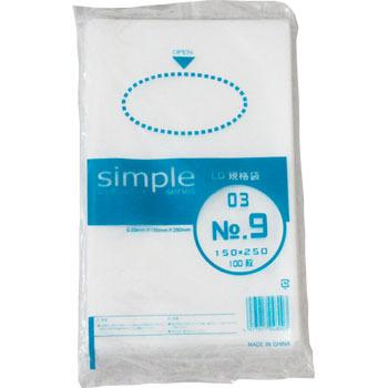 福助工業 LD 規格袋 シンプルシリーズ 03 No.9 100枚入 業務用 ポリ袋