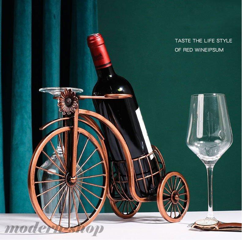 海外正規品 アイアンワインホルダー グラスホルダー 三輪車ワインラック シャンパン ボトル スタンド 置物雑貨おしゃれ インテリア アンティーク調 Discoversvg Com