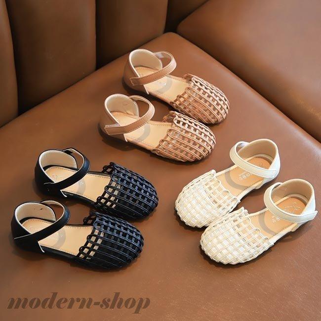 女の子 サンダル おしゃれ ストラップサンダル 前詰まり 子供 女児 夏サンダル フラット底 滑り止め 靴 キッズサンダル 夏 ジュニアシューズ 激安 新作