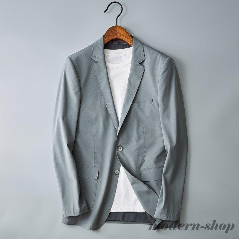 70 Off スーツ地 メンズ テーラードジャケット メンズ 薄手 ゴルフ ビジネス カジュアル ストレッチ 春夏 ブレザー サマージャケット シングルスーツ サイズ M qhema Com