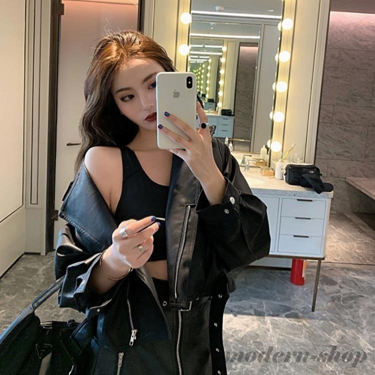 52 Off ライダースジャケット Puレザー レザージャケット レディース ジャンパー ブルゾン アウター 秋 冬 春 甘辛コーデ かっこいい ゆったり ベルト付 Justinlivesey Com