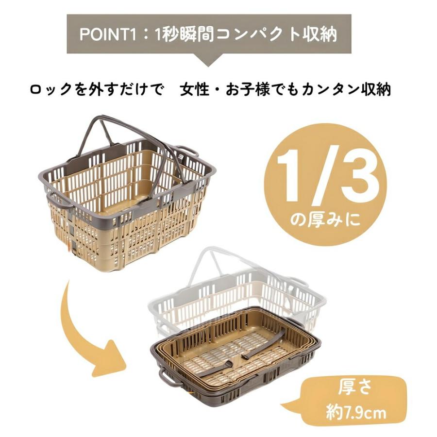 サンコー 【日本製】 たためるレジカゴ 買い物カゴ バスケット カゴ