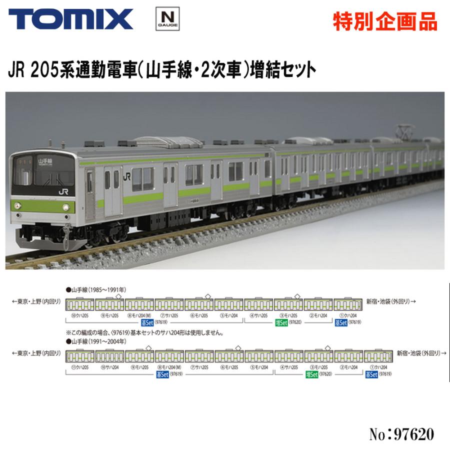 No:97620 TOMIX JR 205系通勤電車（山手線・2次車）増結3両セット 鉄道模型 Nゲージ TOMIX トミックス 電車 | トミックス