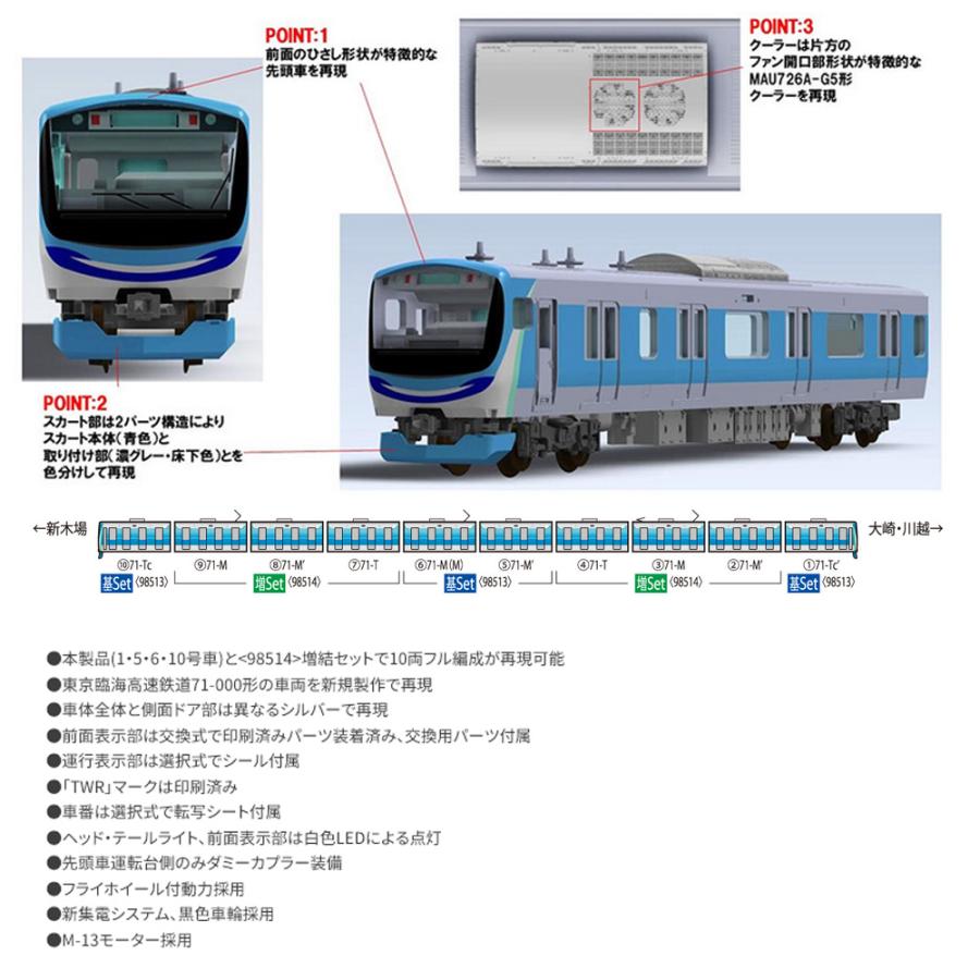 トミックス No:98513 TOMIX 東京臨海高速鉄道 71-000形(りんかい線