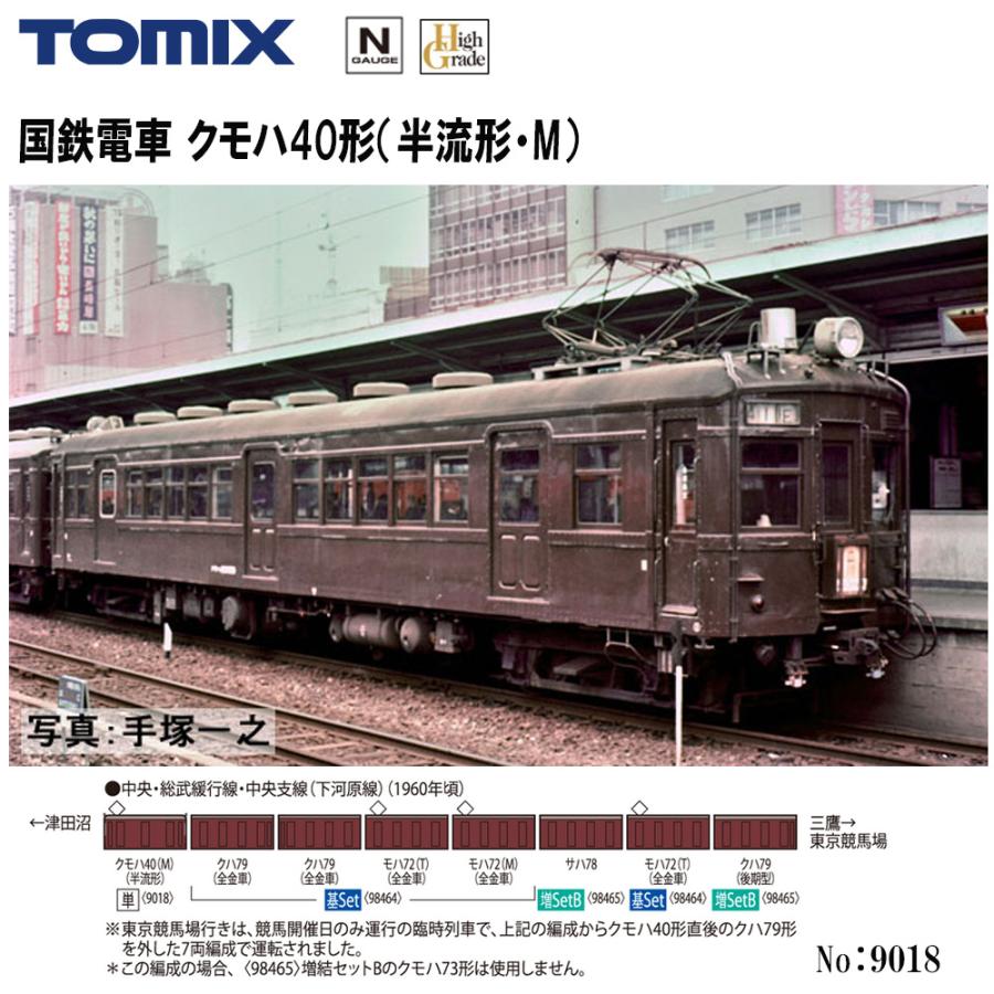 トミックス No:9018 TOMIX 国鉄 クモハ40形(半流形・M) 鉄道模型 N