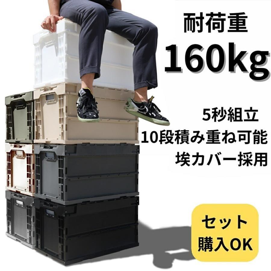 日本製 コンテナボックス 折りたたみ 大型 蓋付き 50L 耐荷重 160kg オリコン 折りたたみコンテナ 折り畳みコンテナ サンコー（Yahoo!・モダンリヴ ホビー ヤフー店）