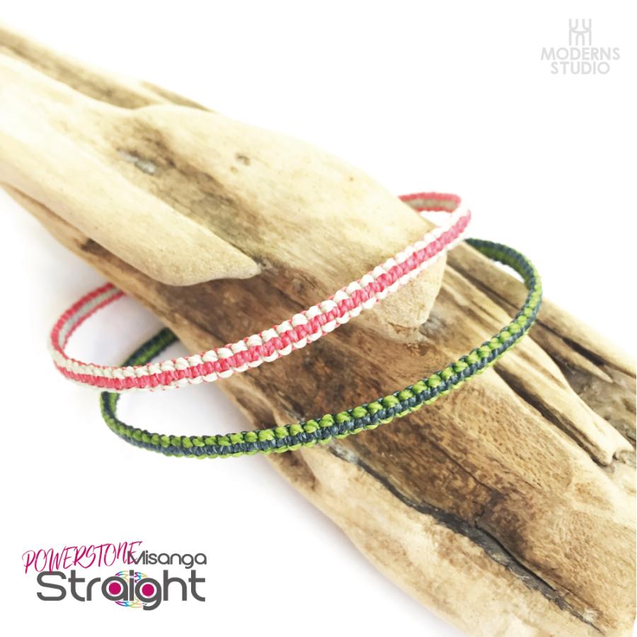 玉留め ストレート ブレスレット 全38色 メンズ つけっぱなし 選べる