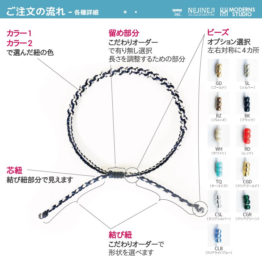 ねじねじ ミサンガ 全38色 アンクレット メンズ スパイラル サイクロン