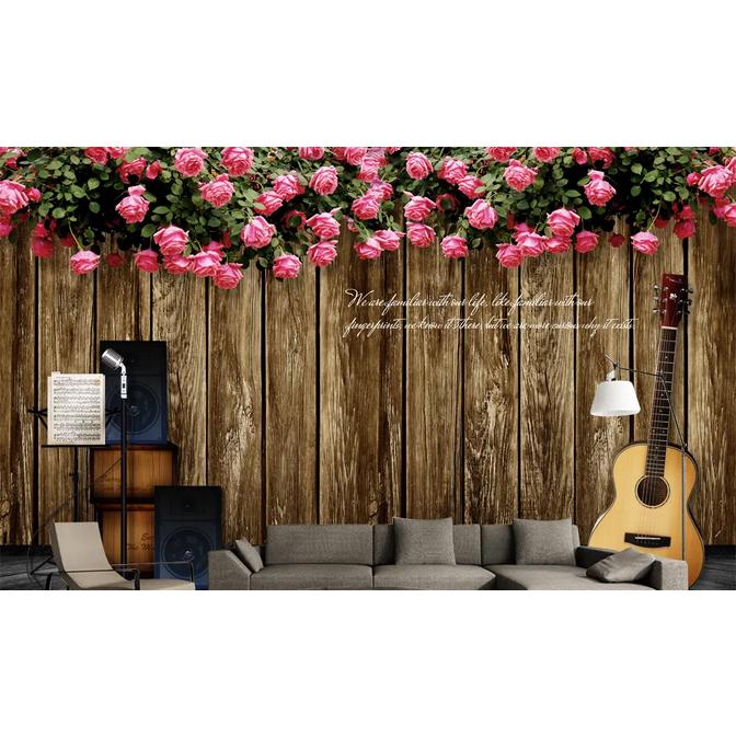 あす楽対応 おしゃれ 綺麗 モダン アート 壁紙 サイズ大 ピンクローズ フローラル ウッドボード Au Jess 041l インテリア Moderntrend 新品 内装 Basquettotal Com