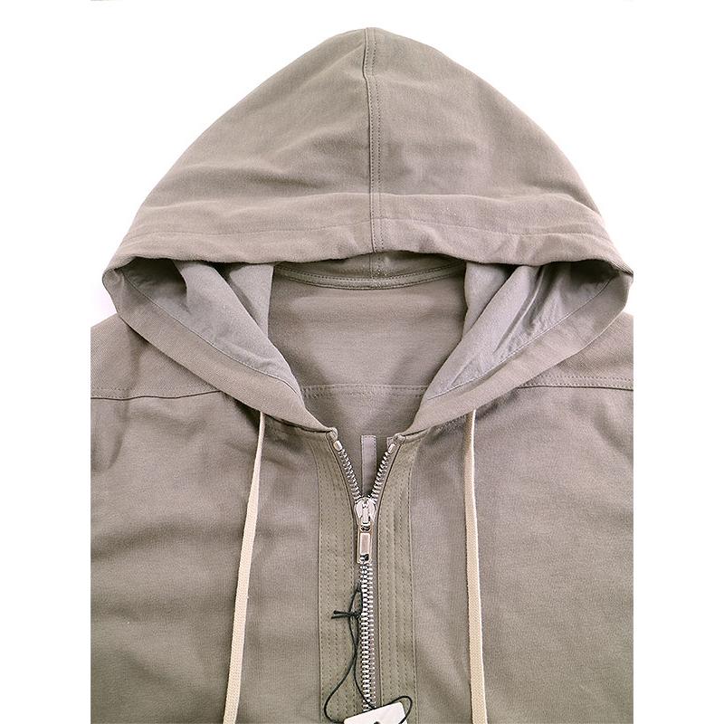 正式的 Rick Owens メンズ S ブラウン ジップアップロングスウェットパーカー 17aw リックオウエンス トップス