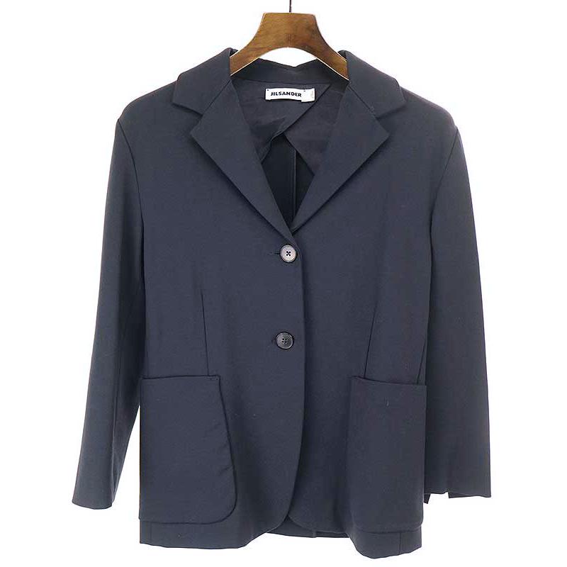 JIL SANDER ジルサンダー 17SS レーヨンナイロン2Bジャケット ネイビー