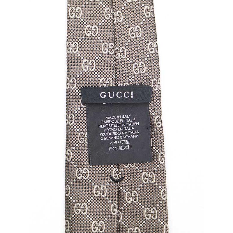 GUCCI グッチ GGジャガードネクタイ ブラウン系 【中古】 :1 GUCCI グッチ GGジャガードネクタイ ブラウン系 【中古】 :1