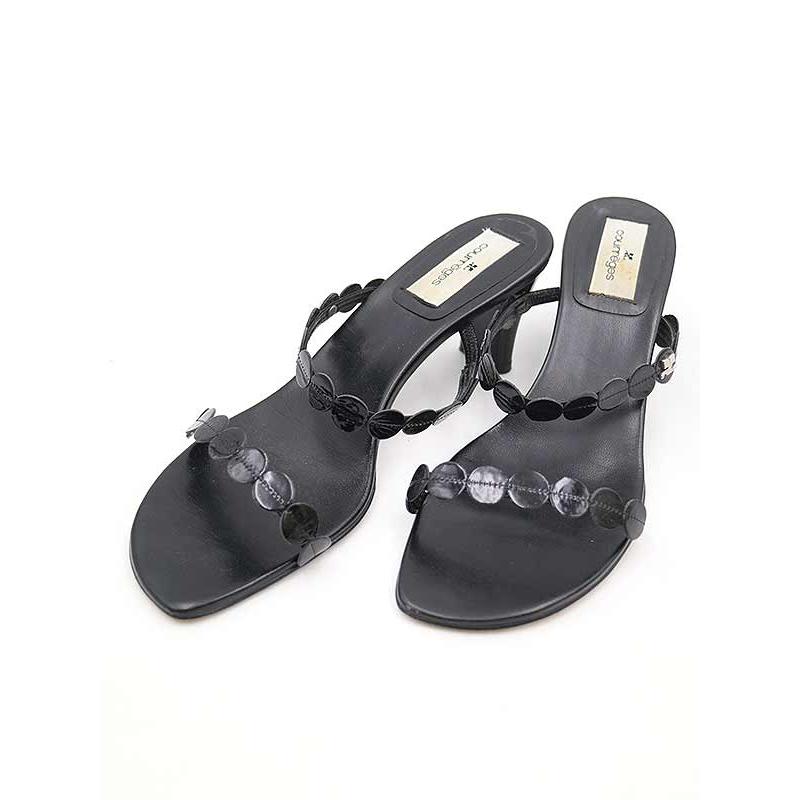Courreges クレージュ レザーヒールサンダル ブラック サイズ:L レディース【中古】 :1-240001073209:MODESCAPE  Yahoo!ショップ - 通販 - Yahoo!ショッピング