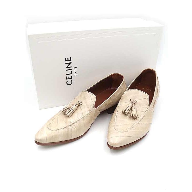 極細繊維クロス CELINE タッセルロファー レザーシューズ 40 - ドレス