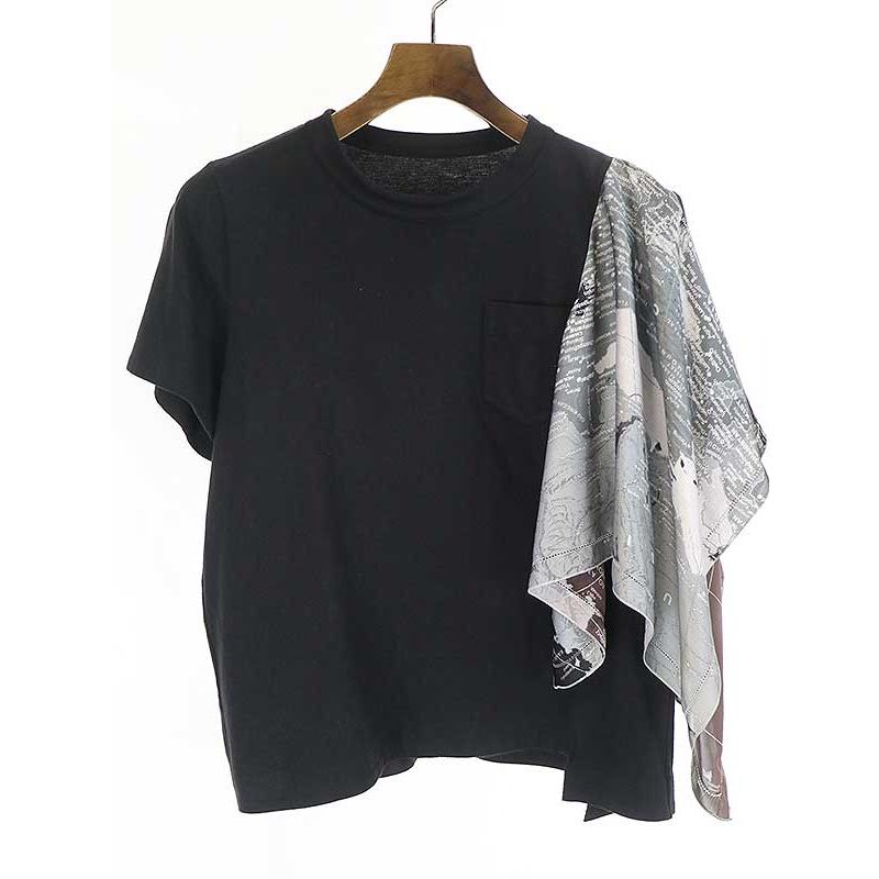 sacai サカイ 20SS world map ワールドマップスカーフドッキングT