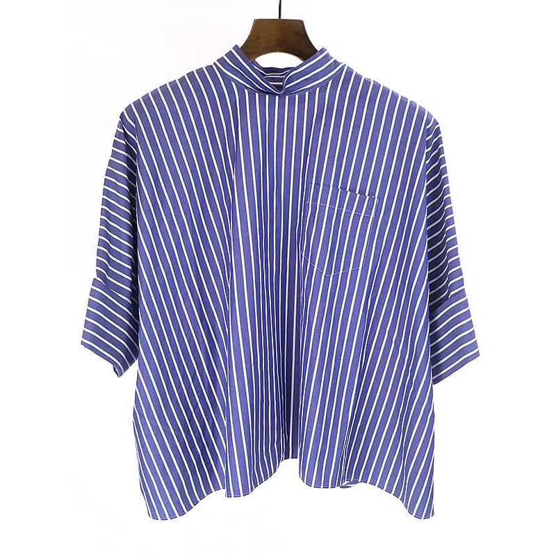 sacai サカイ 21SS コットンポプリンストライププルオーバーシャツ