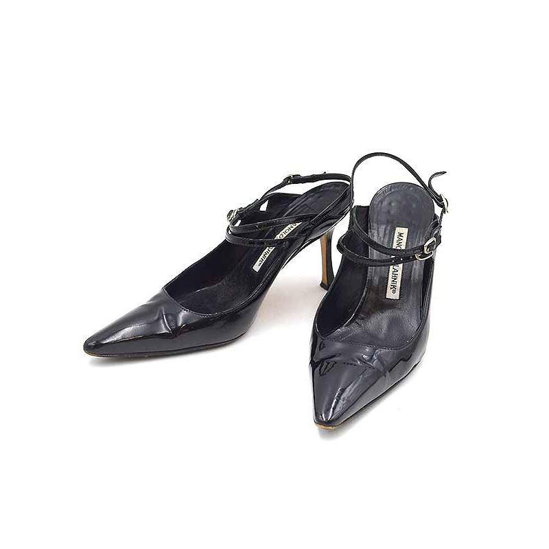 MANOLO BLAHNIK マノロブラニク アンクルストラップ ヒールパンプス