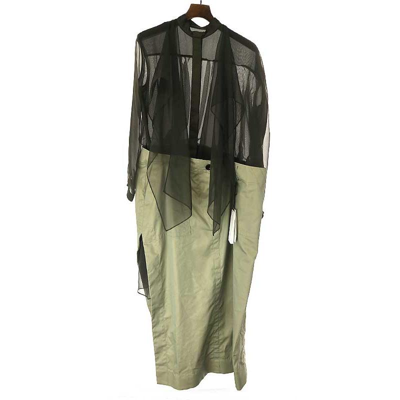 sacai サカイ 20AW シアードッキングデザインワンピース カーキ サイズ