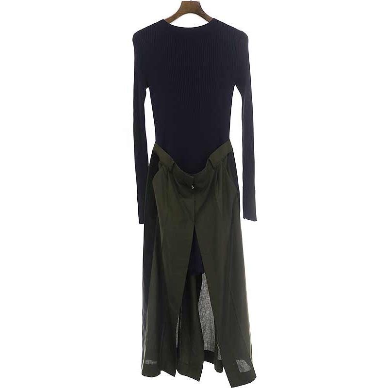 sacai サカイ 22SS Suiting x Knit Dress ニットドッキングドレス
