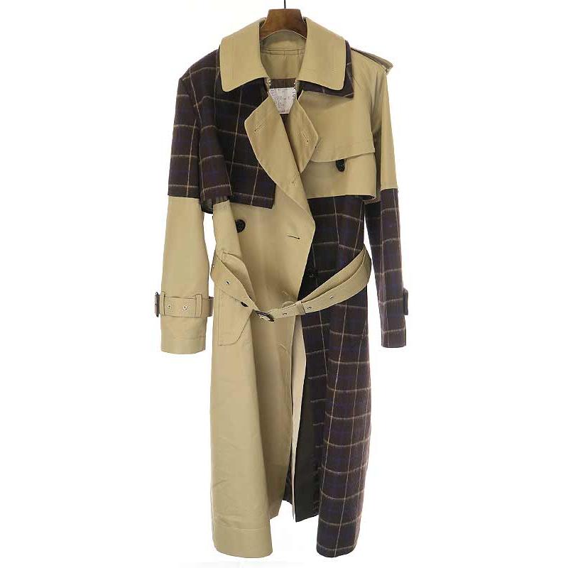 sacai サカイ 20AW Gabardine and Melton Wool Coat メルトン切替