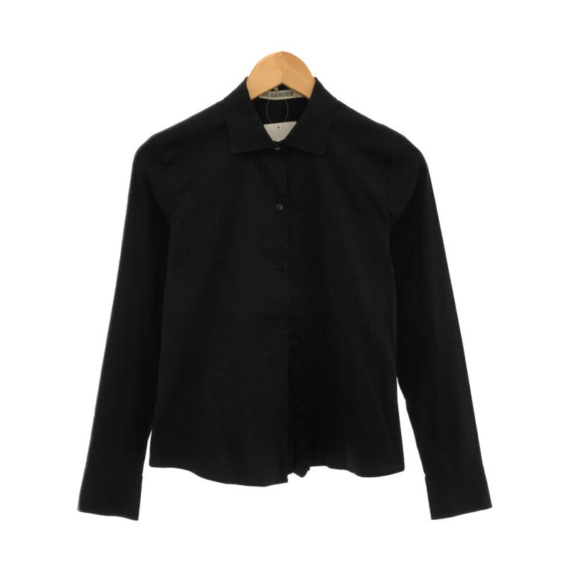 JIL SANDER ジルサンダー 11AW ストレッチシャツ ブラック サイズ:34