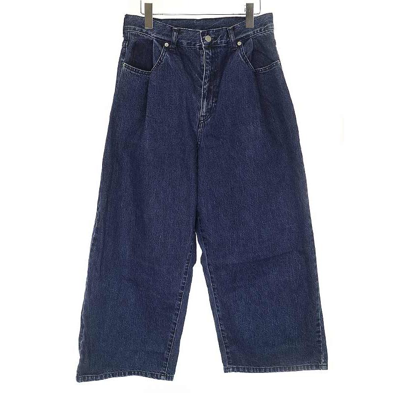 Edwina Horl エドウィナホール ワイドタックデニムパンツ インディゴ