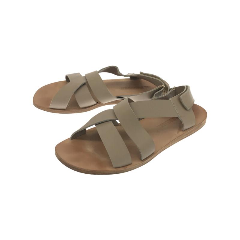 JIL SANDER ジルサンダー レザーストラップサンダル グレー サイズ:40