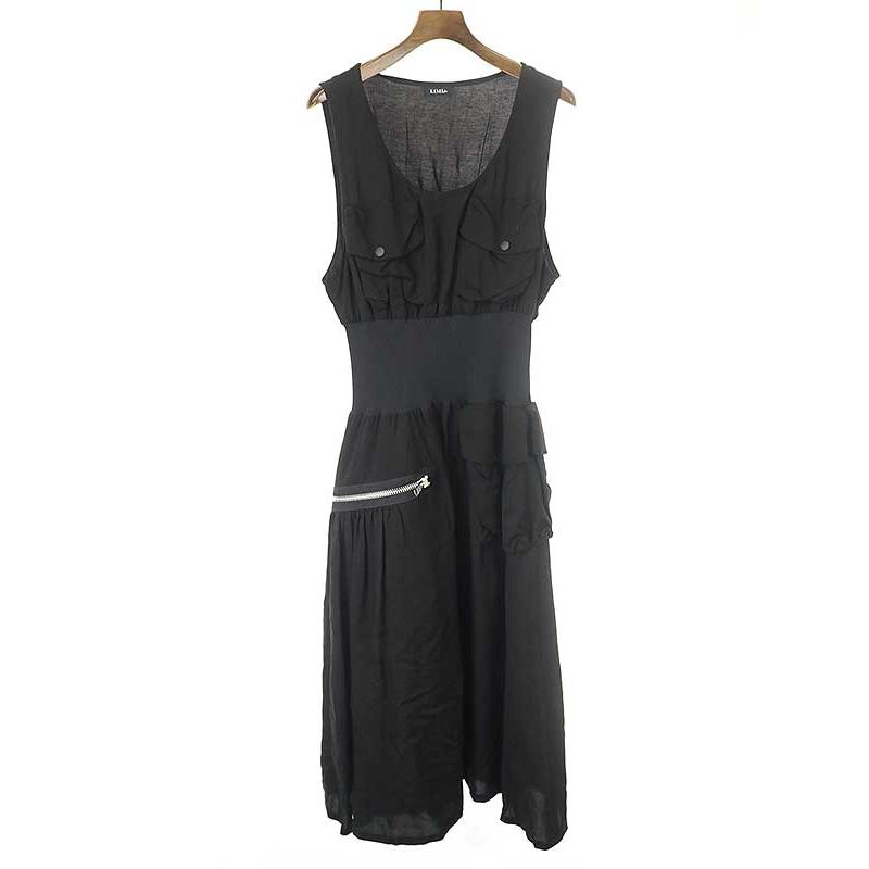 LIMI feu リミフゥ 15SS ノースリーブジップレーヨンドレスワンピース