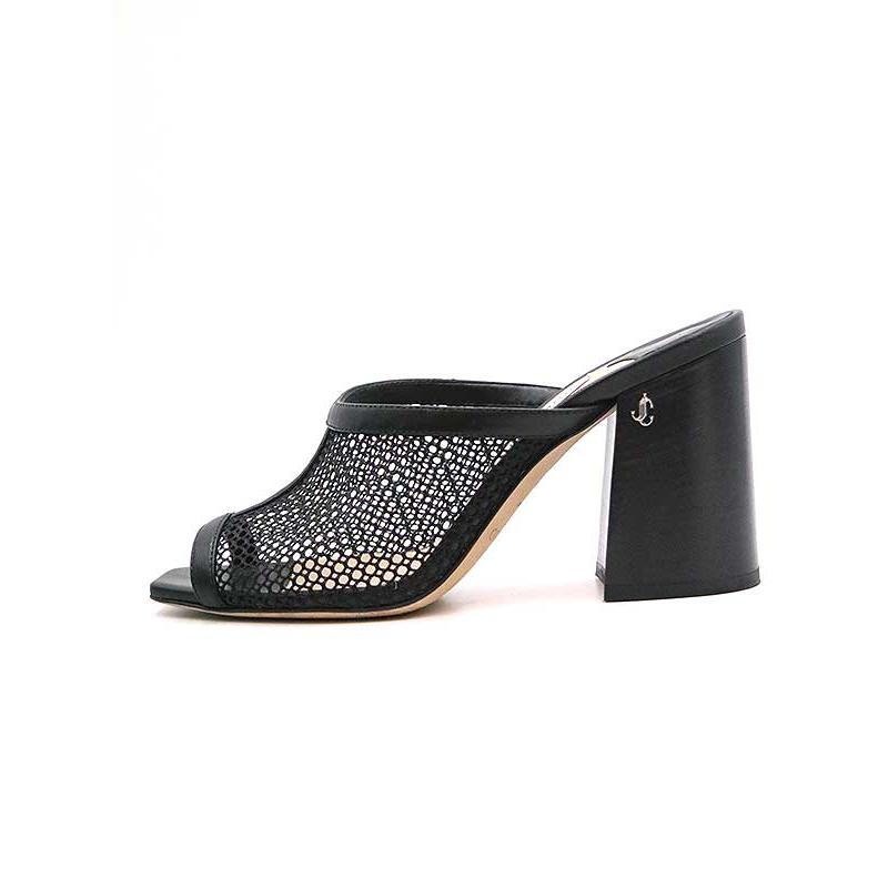 JIMMY CHOO ジミー チュウ Joud 85 レザーメッシュサンダル ブラック