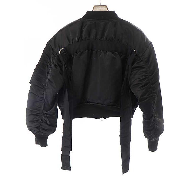 LE CIEL BLEU ルシェルブルー リボンシェイクスMA-1 ボンバージャケット ブラック サイズ:36 レディース :1
