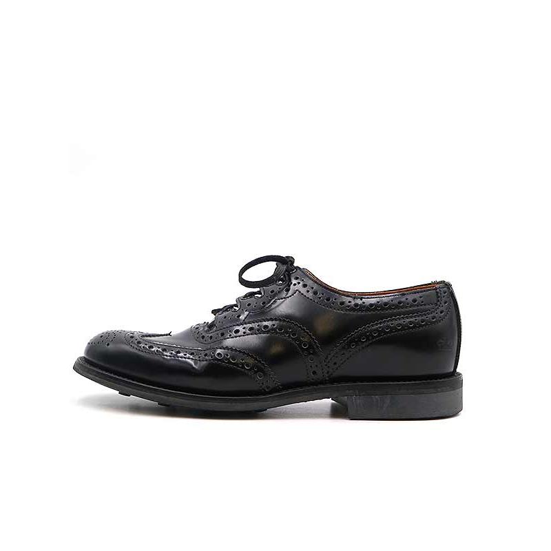 オシャレ Sanders サンダース GHILLIE レザーギリーシューズ ブラック サイズ:7 メンズ SANDERS Ghillie Brogue