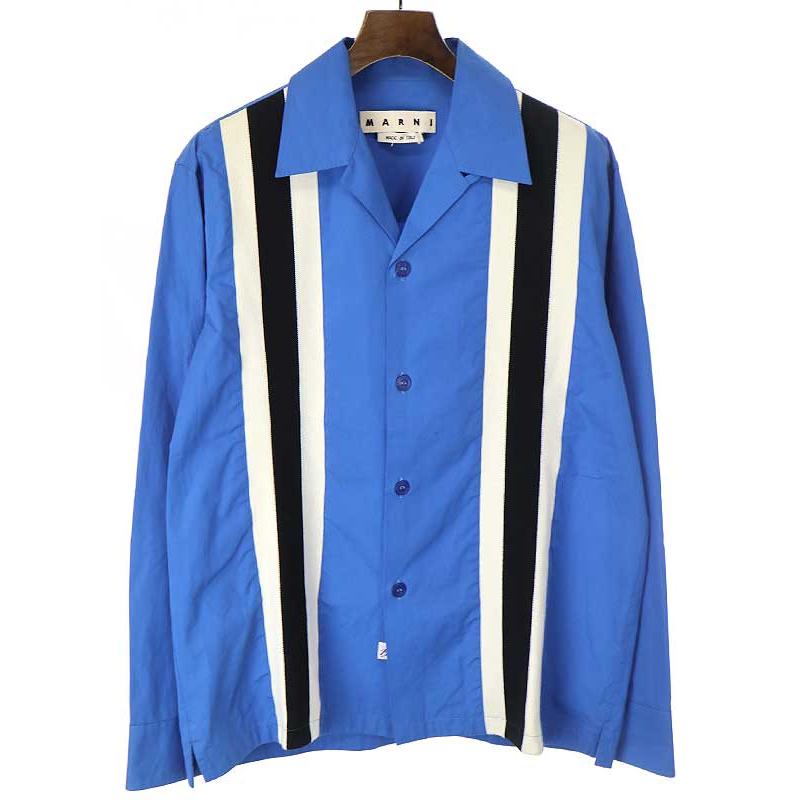 MARNI マルニ 21SS コットンオープンカラーラインシャツ ブルー サイズ:46 メンズ【TLS】  :1-240001081779:MODESCAPE Yahoo!ショップ - 通販 - Yahoo!ショッピング