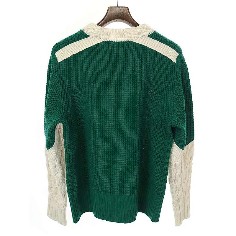 sacai サカイ 21AW HOLIDAY COLLECTION ケーブル編み切替ニット