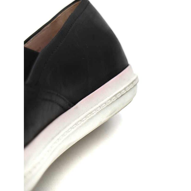 miu miu ミュウミュウ メタルトゥレザースリッポンスニーカー ブラック