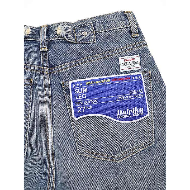 DAIRIKU ダイリク 21AW Flower Cross Embroidery Slim Denim Pants