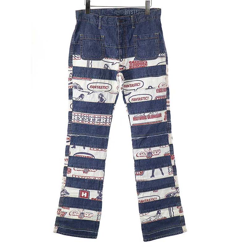 HYSTERIC GLAMOUR ヒステリックグラマー 22SS HYSTERIC FANTASTIC柄スクラッチ フレアデニムパンツ  インディゴブルー サイズ:28 レディース :1-240001083883:MODESCAPE Yahoo!ショップ - 通販 -  Yahoo!ショッピング