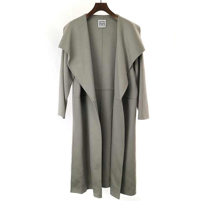 TOTEM トーテム ANNECY ウールダブルフェイスロングコート グレー