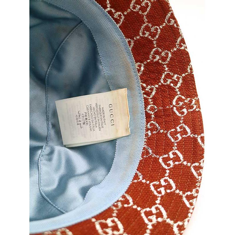 GUCCI グッチ GGラメ バケットハット ブラウン系 サイズ:L レディース