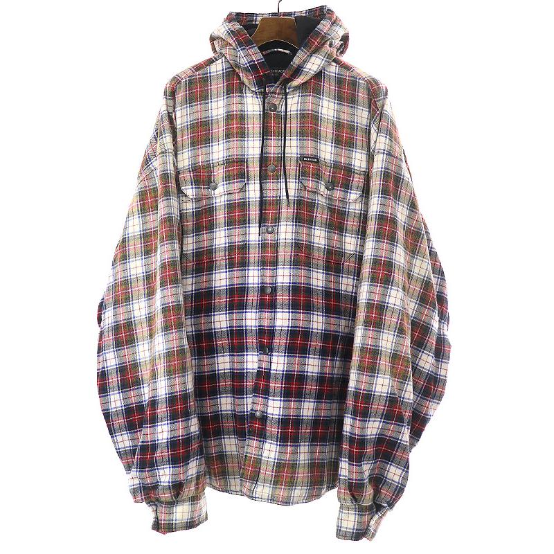BALENCIAGA バレンシアガ 23SS ブリーチチェック フーデットパテッド