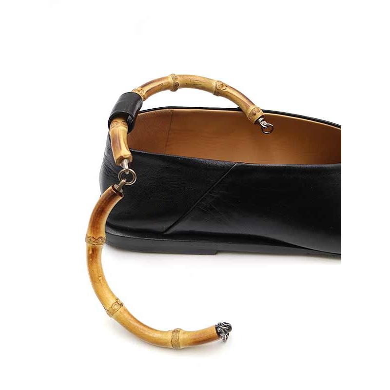 JIL SANDER ジルサンダー バンブーストラップ レザーフラットシューズ