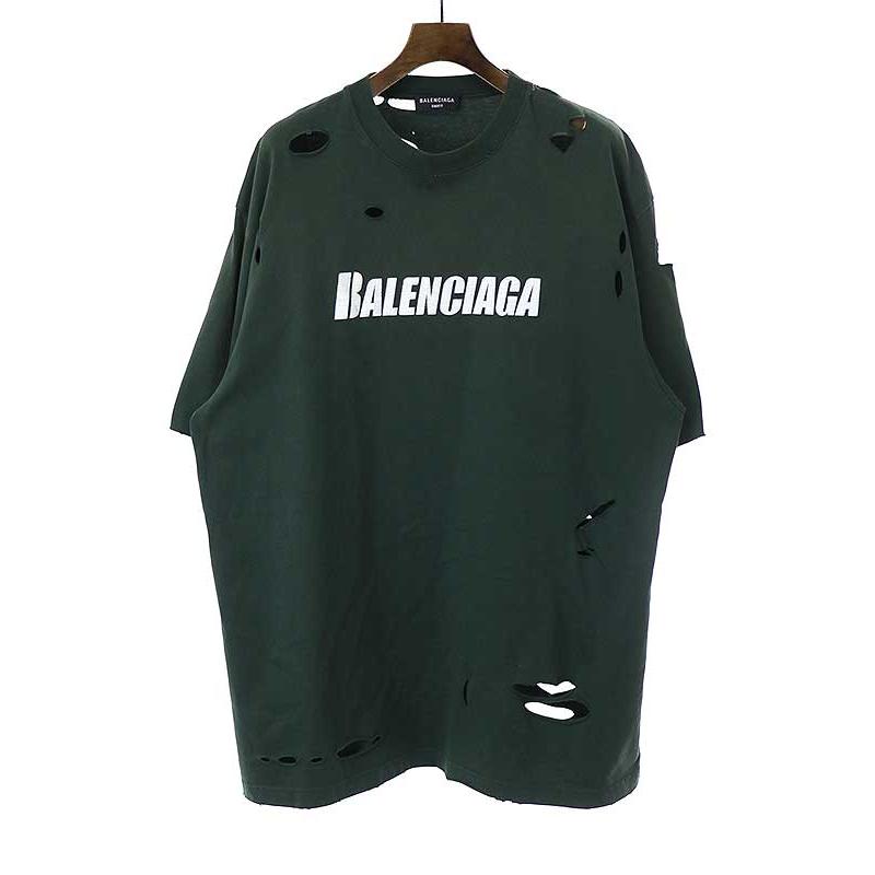 BALENCIAGA バレンシアガ デストロイダメージオーバーサイズロゴT
