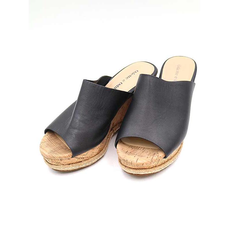 Odette e Odile オデットエオディール ディープラインミュールウェッジソールサンダル ブラック 35 レディース【TLS】  :1-240002065055:MODESCAPE Yahoo!ショップ - 通販 - Yahoo!ショッピング