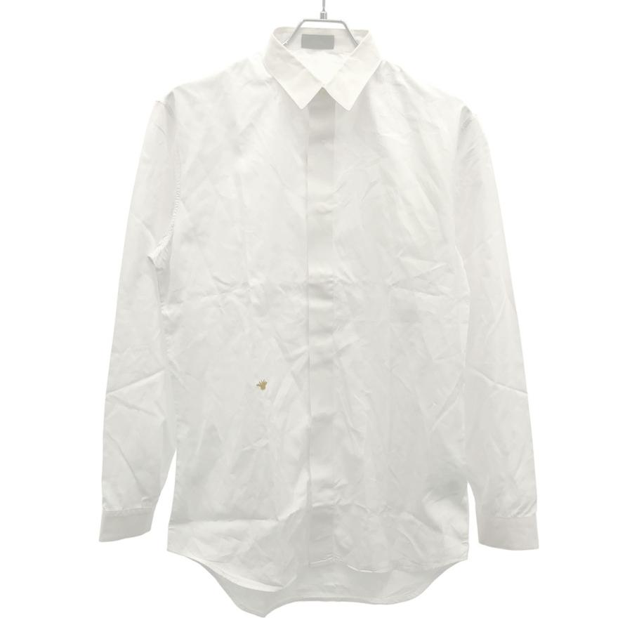 Dior HOMME ディオールオム BEEエンブロイダリー フライフロントシャツ  ホワイト 39 Dior HOMME ディオールオム BEEエンブロイダリー フライフロントシャツ