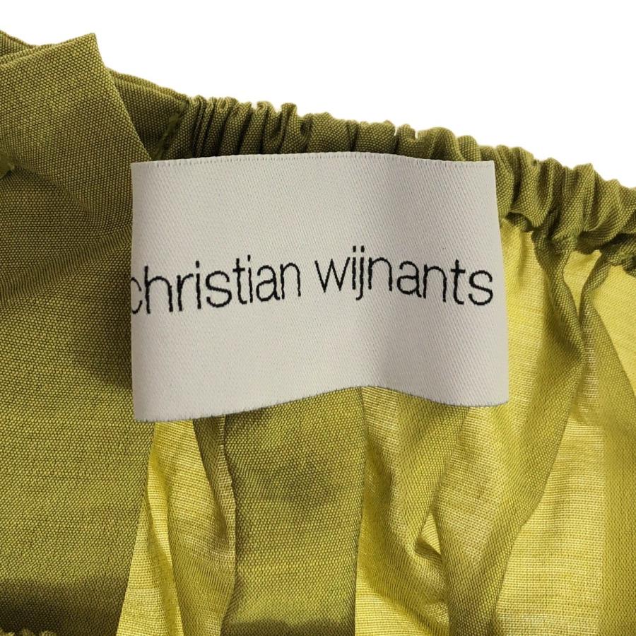 christian wijnants クリスチャンワイナンツ ギャザーネックバックボタンシャツ  グリーン 36 christian wijnants クリスチャンワイナンツ ギャザーネック